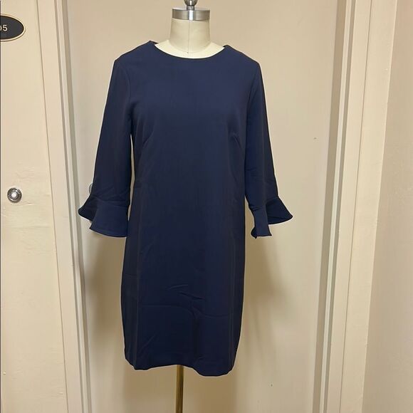 Ann Taylor Elegant Navy Blue Dress - Picture 1 of 12